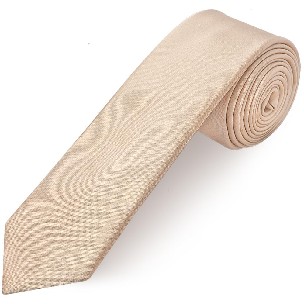 Ties R Us Boys Orange Plain Nude Satin Tie