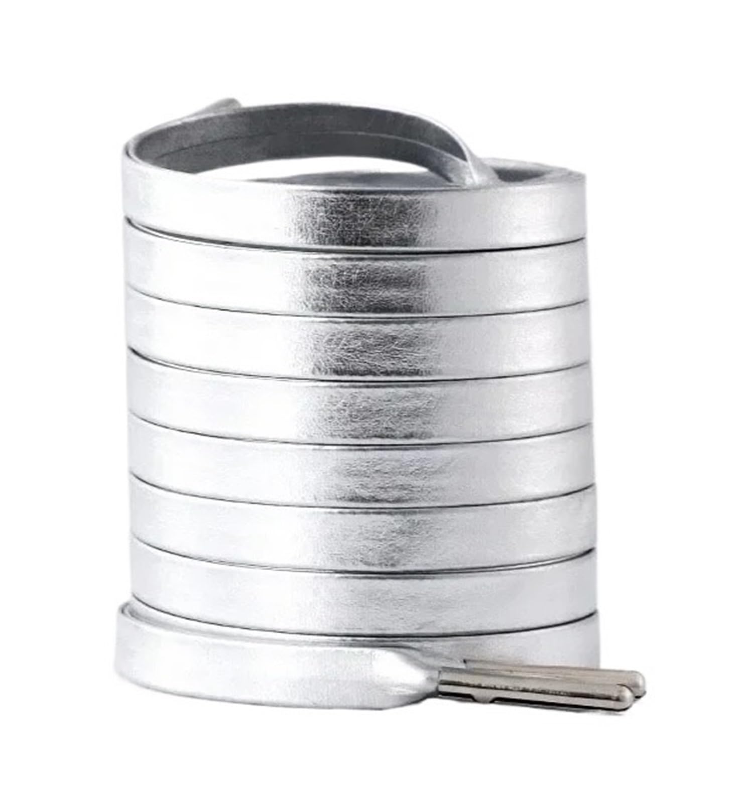 Lacets, Lacets Couleur Argent Or Lacets en Cuir Souple Femmes Hommes(Silver)