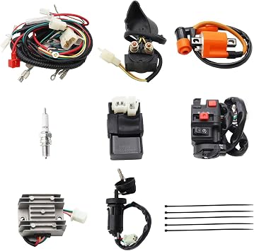 Wiring Harness Loom Key Solenoid Performance Coil Regulator CDI 150cc 200cc 250cc 300cc ATV Quad Dirt Bike