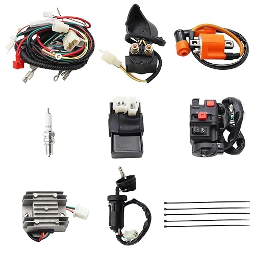 Miniatura 11 de PRO BAT ATV Quad Kit de arnés de cableado eléctrico completo con estátor CG-8 de 6 pines, CDI AC multifuncional, relé de solenoide de bobina