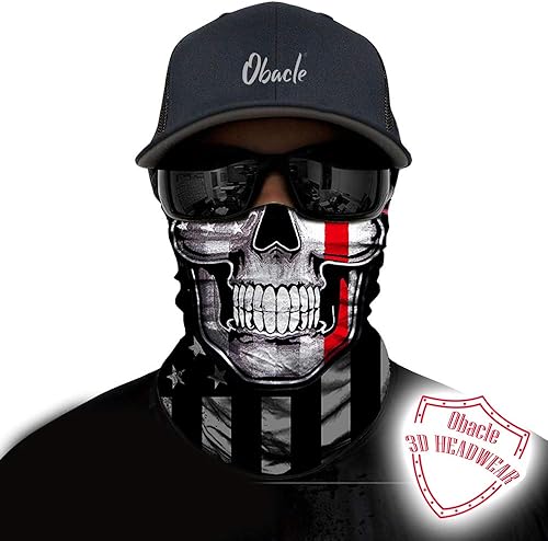 Miniatura 231 de Obacle - Media máscara de calavera, para protección contra el viento, el sol, sin costuras, 3D, para hombres, mujeres, duradera, delgada, Hombres