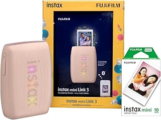 Fujifilm Instax Mini Link 3 Smartphone Photo Printer Starter Kit, Rose Pink