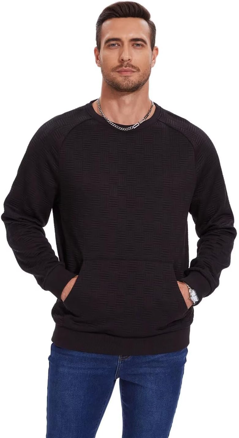 Pdbokew Men's Lightweight Sweatshirts with Kangaroo Pocket Relaxed Fit Crew Neck Pullover Shirt - Image 6