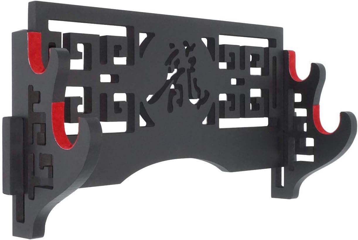 Velvet Protect Sword Wall Mount Sword Holder Display Stand with Felt Strips for Katana Wakizashi Genji and Samurai Swords (Dragon - 2 Tier)