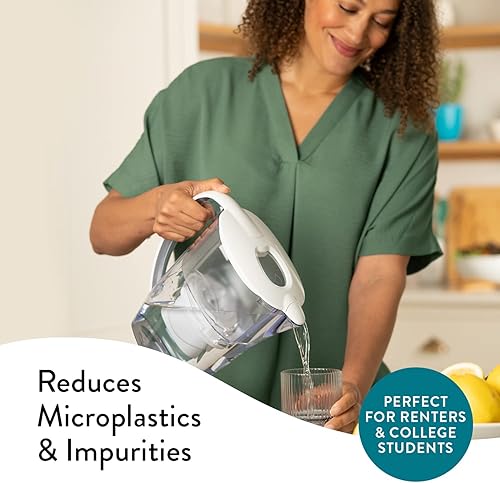 Miniatura 3 de Aqua Optima Paquete de 6 tazas de jarra de filtro de agua para grifo y agua potable con 3 filtros Evolve+, reduce los microplásticos, mejora el