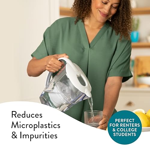 Miniatura 3 de Aqua Optima Paquete de 6 tazas de jarra de filtro de agua para grifo y agua potable con 3 filtros Evolve+, reduce los microplásticos, mejora el