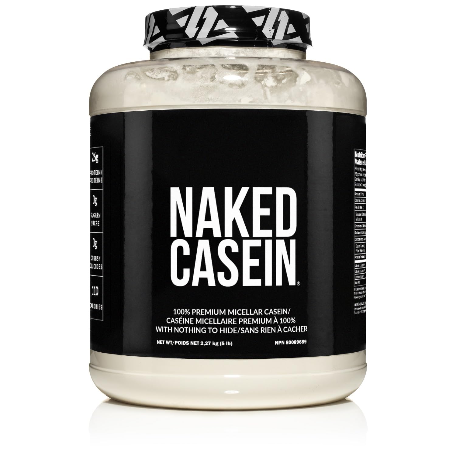 NAKED Casein - 5Lb Micellar Casein Protein Powder - Bulk, Zero Carb, GMO-Free, Gluten Free, Soy Free, Preservative Free - Stimulate Muscle Growth - Enhance Recovery - 76 Servings