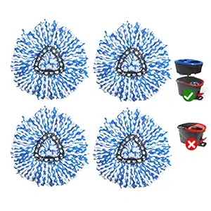 Spin Mop Replacement Head, Mop Replace Head for O Cedar RinseClean Microfiber 2 Tank Spin Mop System, Spinning Mop Refill for Ocedar Mop Heads Replacements 4 Packs