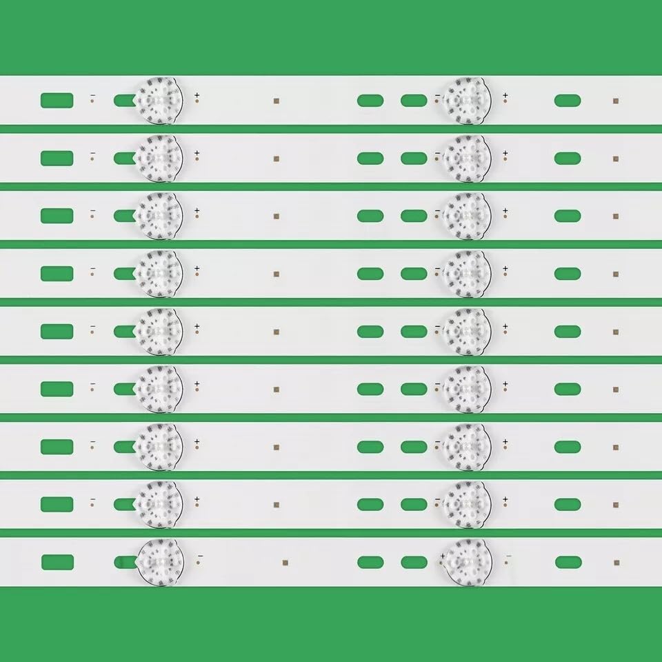 Generico Kit 9 barre LED RETROILLUMINAZIONE compatibili con TV AKAI 55" AKAI MS-L1239-L MS-L1239-R JS-D-JP5510-A61EC CTV5584-UHD-SMART-CURVED - ricambio premium con biadesivo