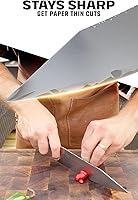 Vista 2 de Dalstrong Cuchillo de chef – 8 pulgadas – Serie Valhalla – Cuchillo de cocina de acero 9CR18MOV HC – Mango de resina blanca y madera – Cuchillo