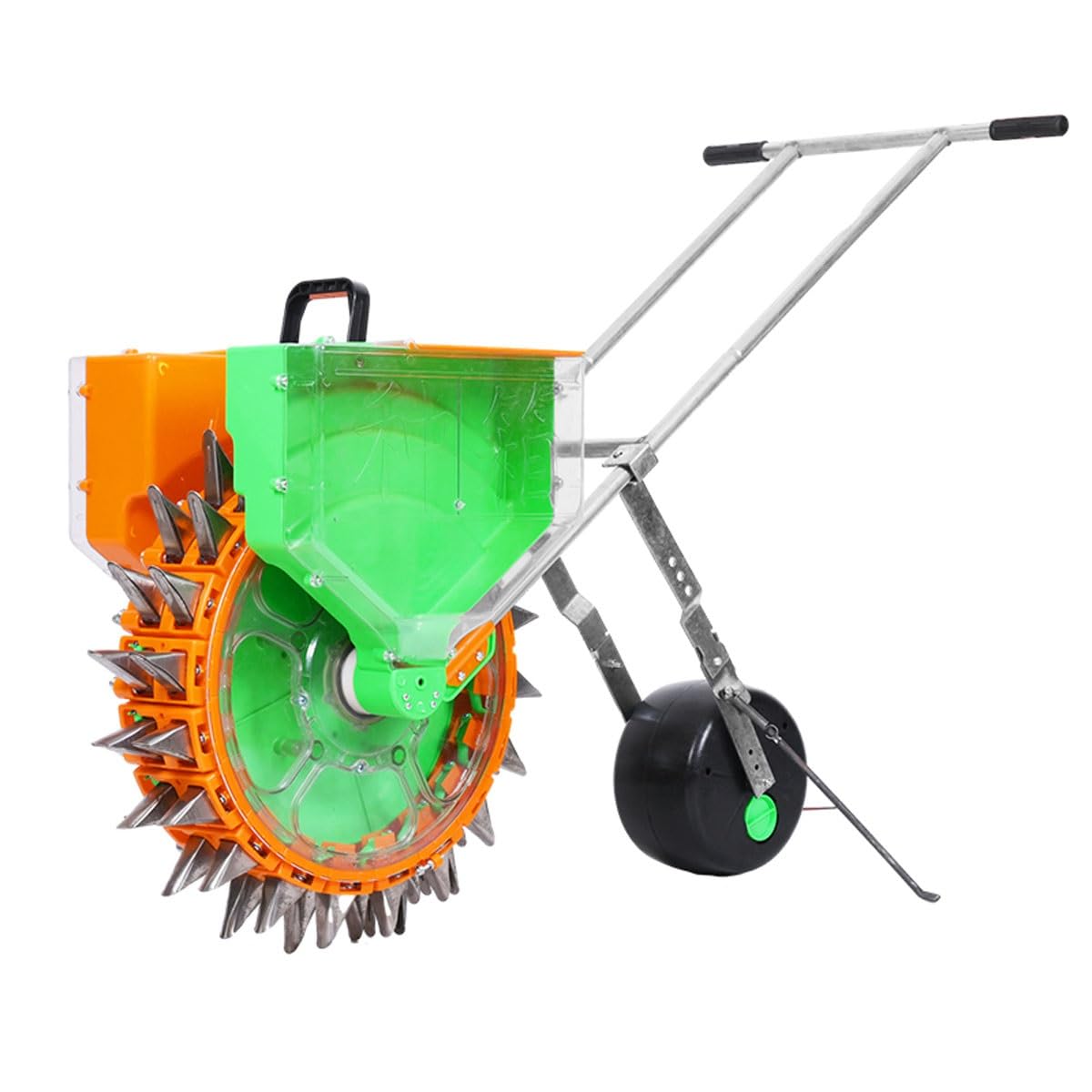 Sembradora manual de rodillo, dispensador de semillas de precisión para jardines, diseño de siembra de doble orificio, con profundidad de siembra ajustable(Double 8-hole)