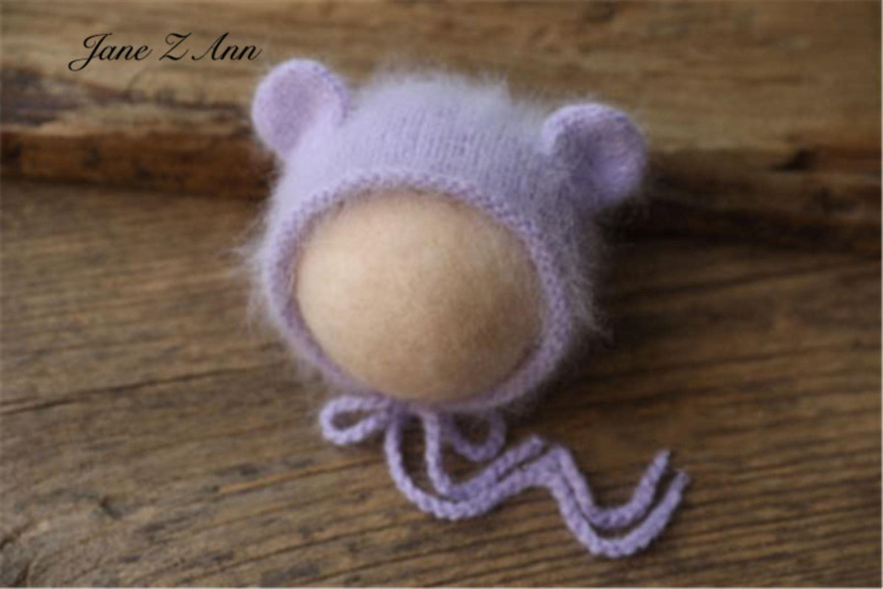 Gorro de terciopelo de visón de punto de lana pequeña gorra de oreja recién nacido accesorios de fotografía fotos de bebé
