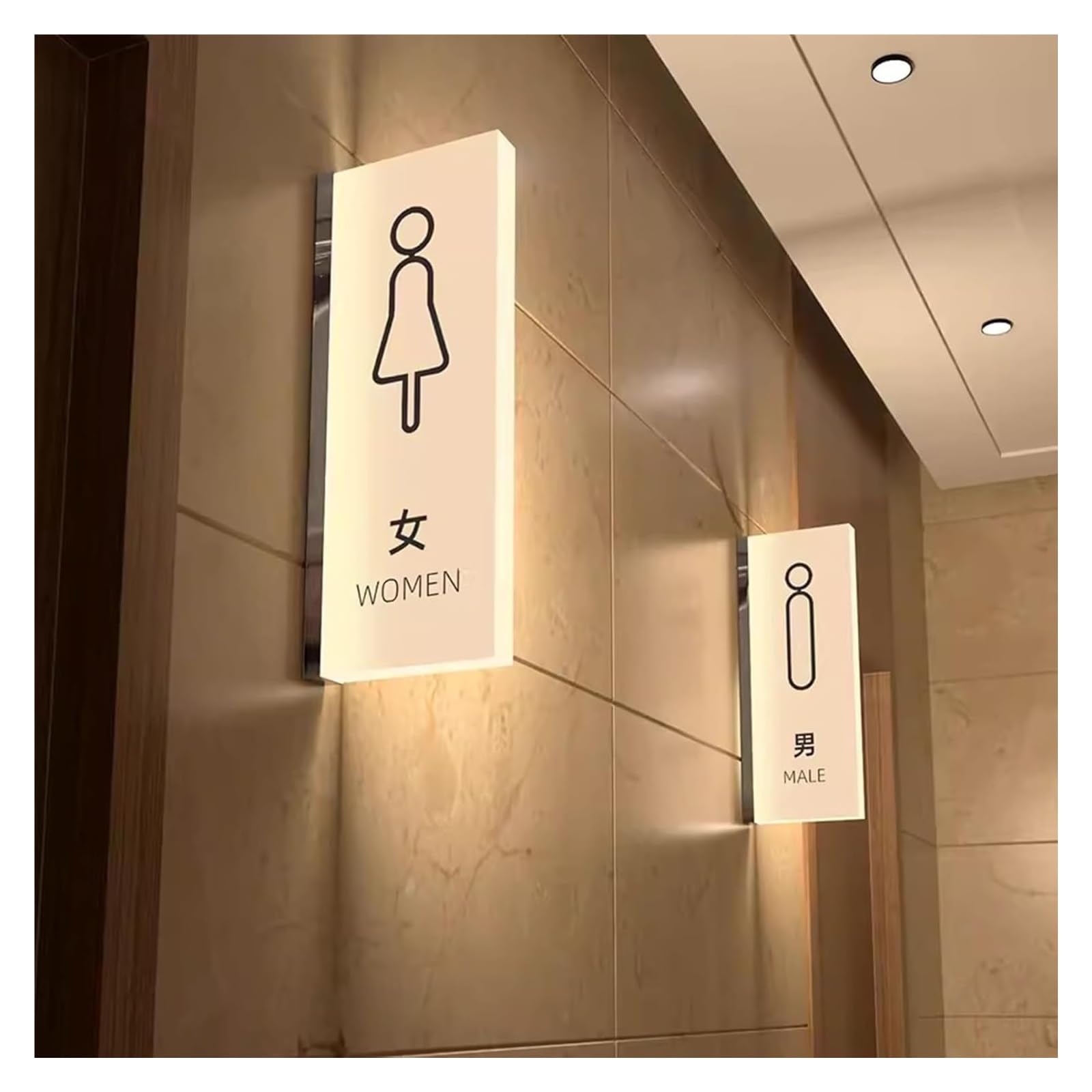 Carteles para aseos, Lámpara colgante de pared 26 × 10,5 cm for baño bar y centro comercial