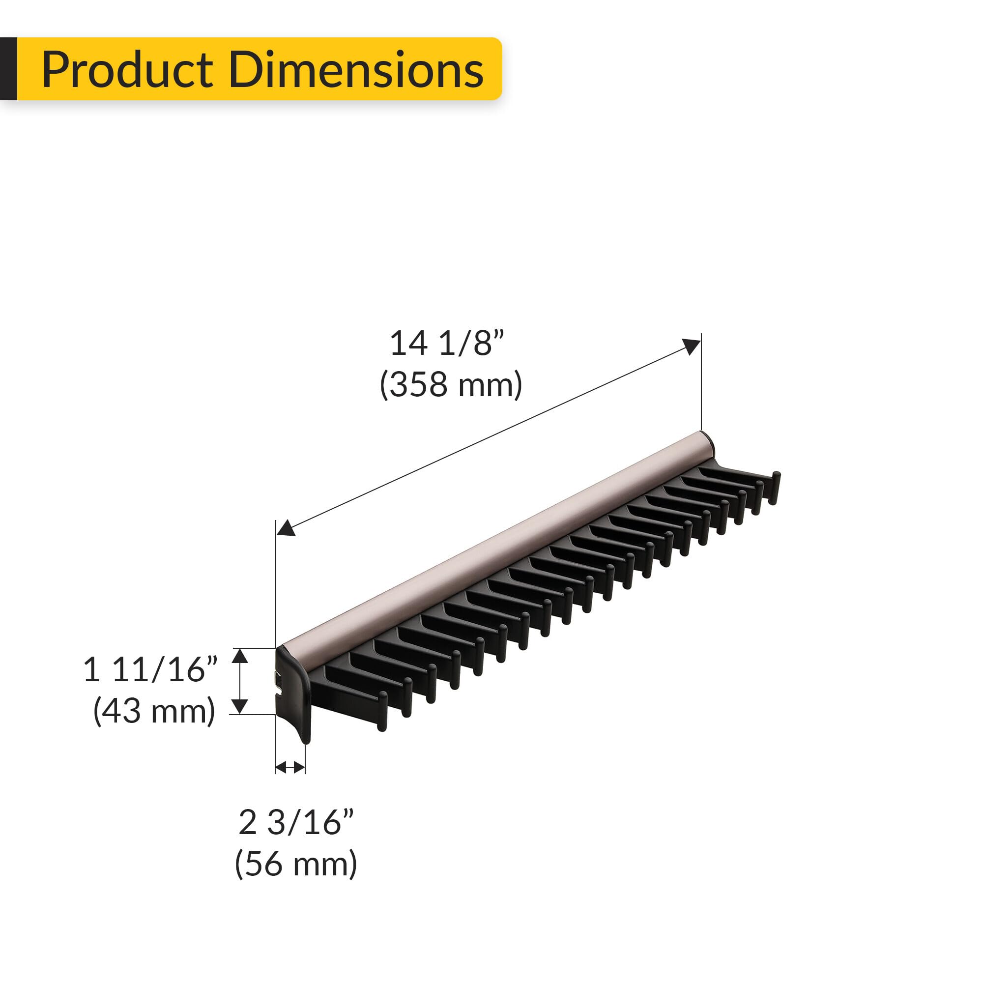 Brixwell QIL1-005 Tie Rack, 20 Hook with 3/4