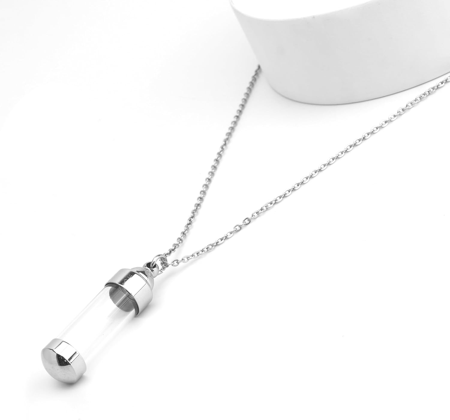 Marsrut 2X Blood Vial Necklace Kit, Cremation Urn Necklace for Ashes, Tube Necklace Pendant, Cremation Urns Jewelry for Ashes Holder Keepsake Memorial - Image 2