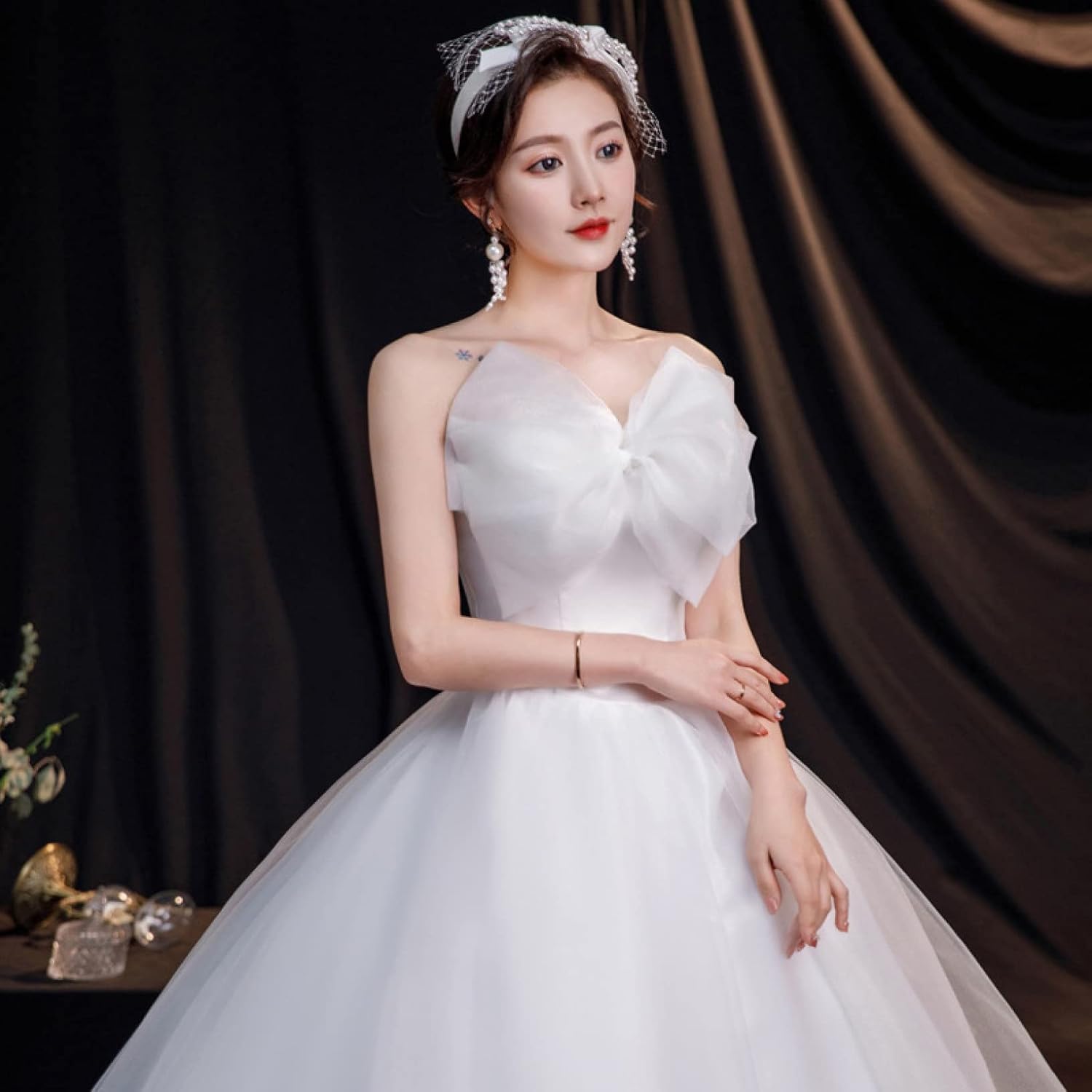 デコルテの薔薇が美しいバイカラーのベア イブニングドレス 61WTtzWySoL._AC_SL1500_.jpg