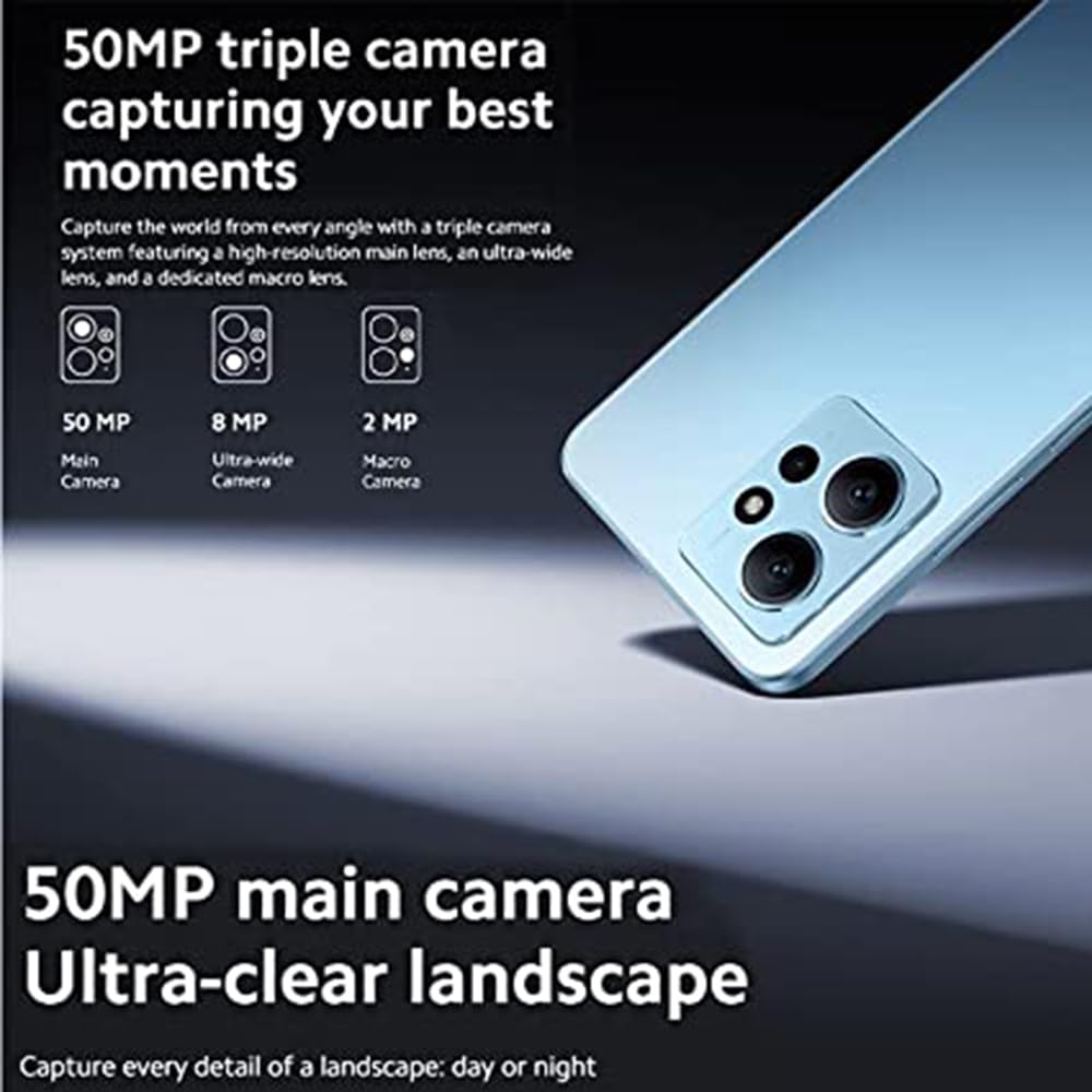 Xiaomi Redmi Note 12, 4G Smartphone 8+128GB, Display AMOLED da 6,67" 120Hz, Snapdragon 685 6nm Procesador, 50MP Tripla Cámara, 5000mAh 33W di ricarica, Doppia SIM, Nero