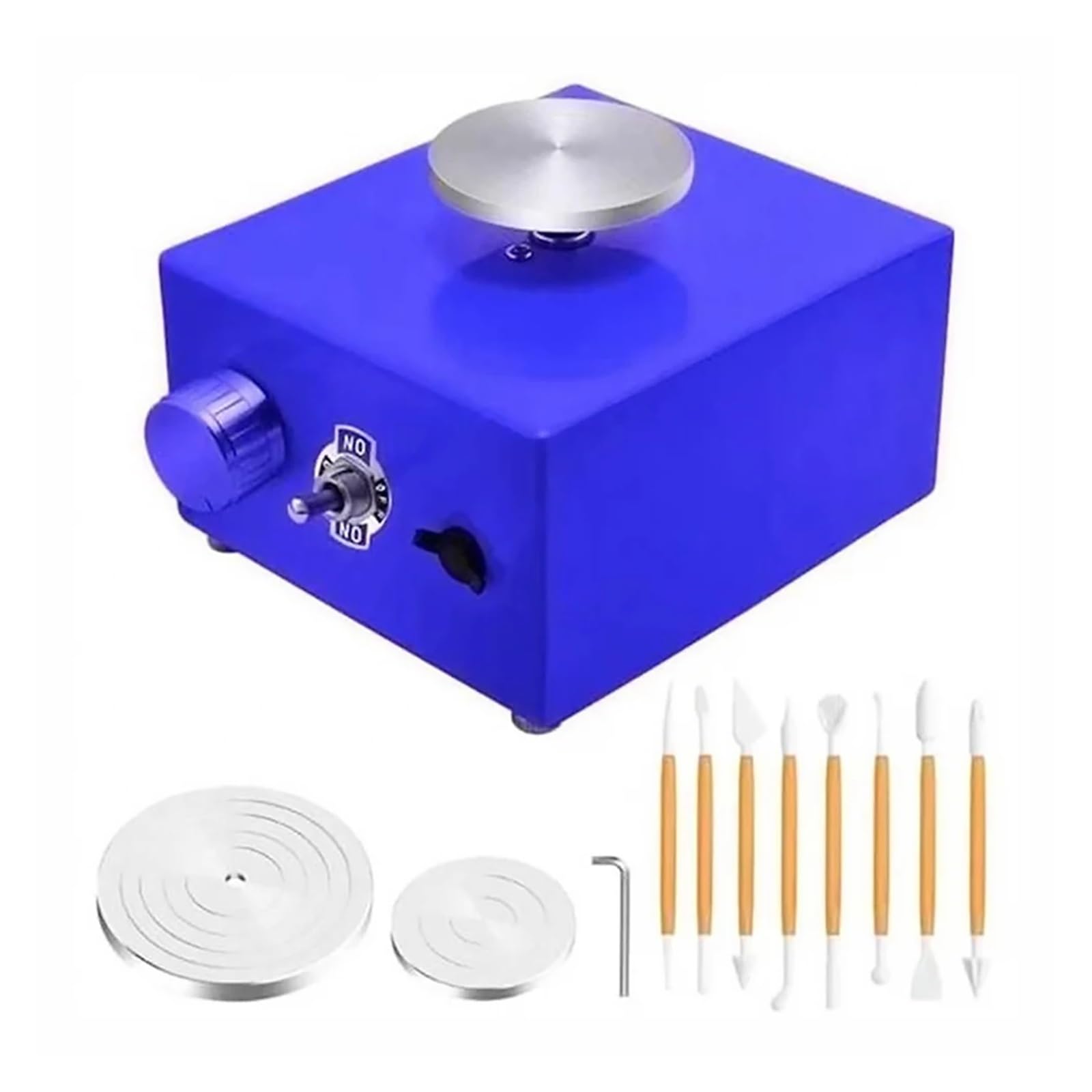 Mini Turntables Pottery Wheel Pottery Machine, Electric Pottery Wheel DIY Craft Potter's Wheel Ceic Tools Clay Tools with Tray(Blu)