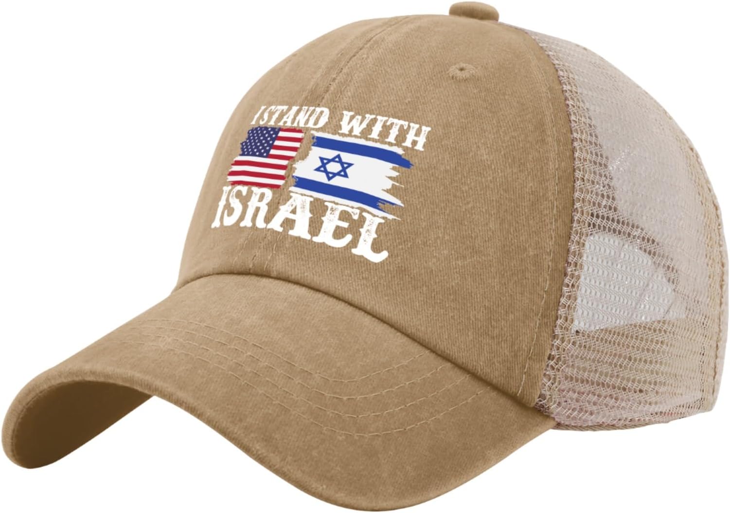 BOVONIDad Hat I Stand with Israel Trucker Hat Men Funny Mesh Baseball Cap for Summer
