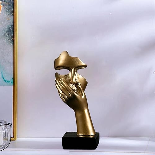 Miniatura 2 de Estatua de arte facial moderno y simple creativo, escultura de pensador, figura abstracta, artesanía, artilugio, tallado a mano, para el hogar,