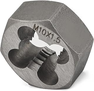 Bettomshin Hex Rethreading Die, M10 x 1.5 Pitch, Carbon Steel Thread Die, Hex Rethreading Die Machine Thread Die, Hexagon Taper Pipe Die, 1Pcs