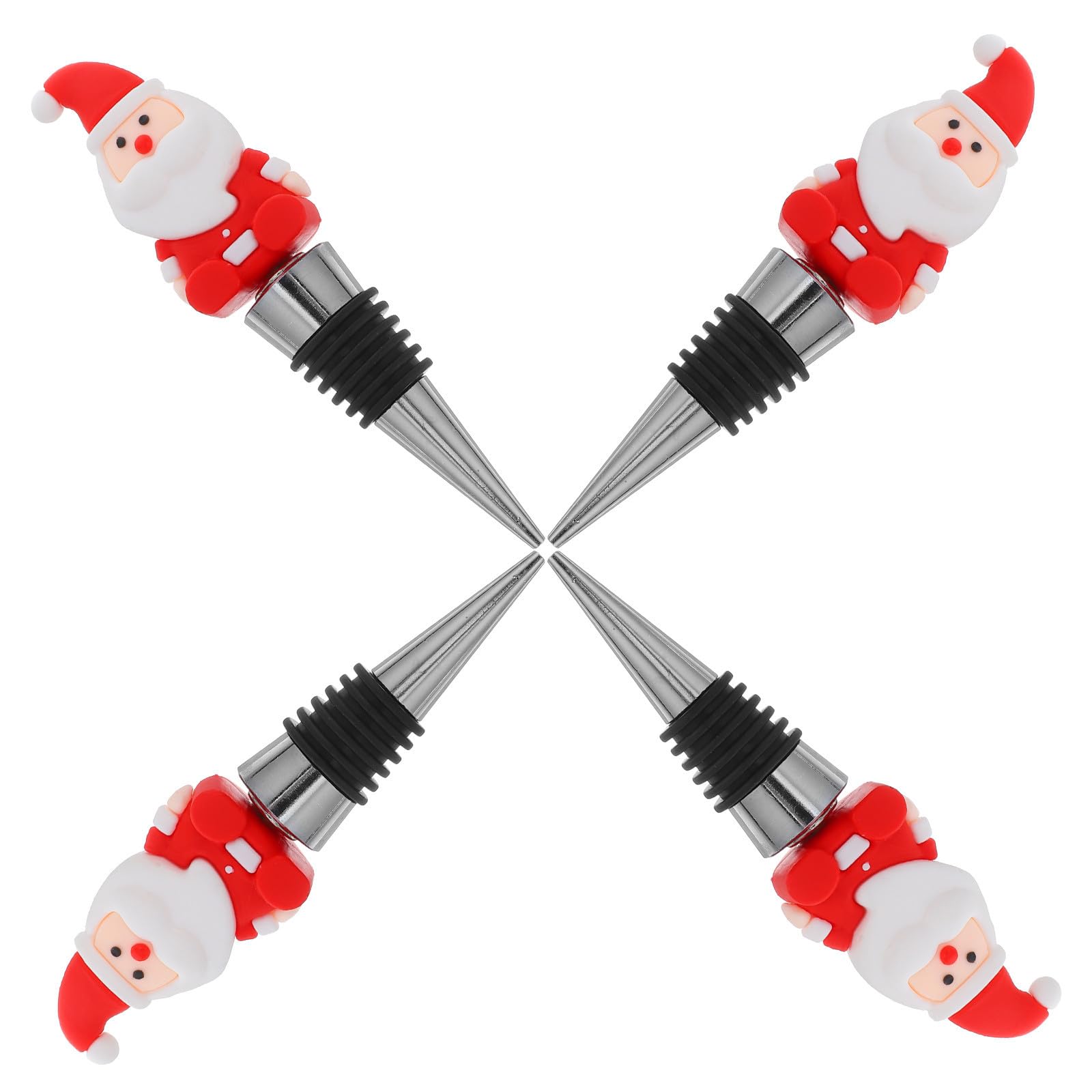 TOYANDONA 20 Piezas Tapón de Botella de Vino de Navidad Papá Noel | Pvc y Aleación de Aluminio, Sellado y Conservación del Aroma, para Fiesta Navideña y Obsequio