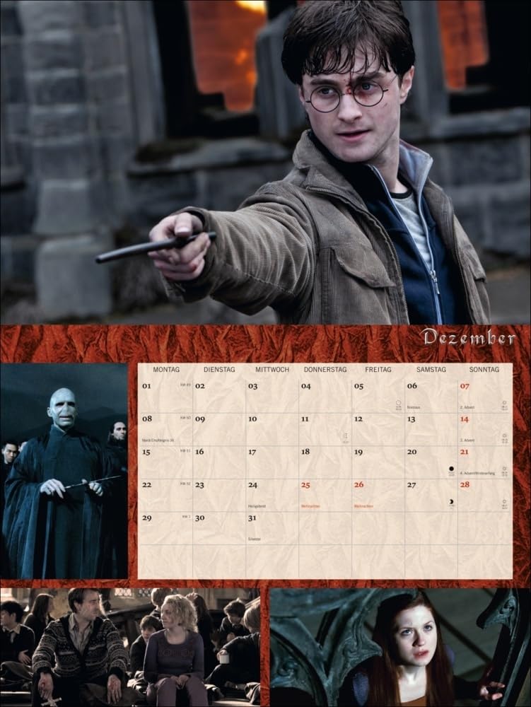 Harry Potter Broschur XL Kalender 2025: Wandkalender mit fesselnden Filmszenen aus den Harry Potter-Filmen. Broschürenkalender 2025 mit Poster zum Heraustrennen.