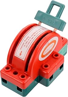 Balacoo 100A 2 Pole Disconnect Knife Switch, Double Throw DPDT Cutter Dual Power Copper Power Disconnector Switch Safety Disconnect Switch Semicircular Breaker Backup Circuit Generator (2P 100A)