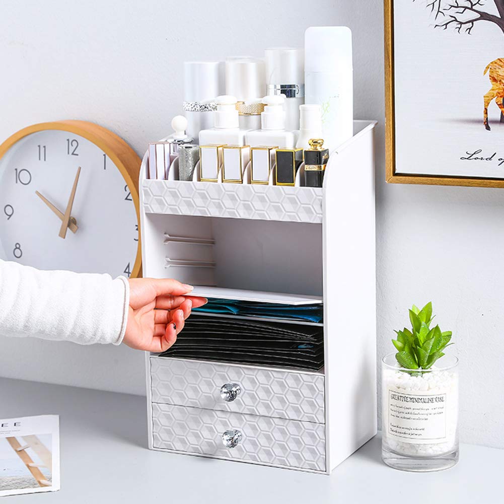 Caja Cosméticos Organizador, Organizador del Maquillaje, La Joyería Ajustable Y El Soporte De Exhibición Cosmético Saludable