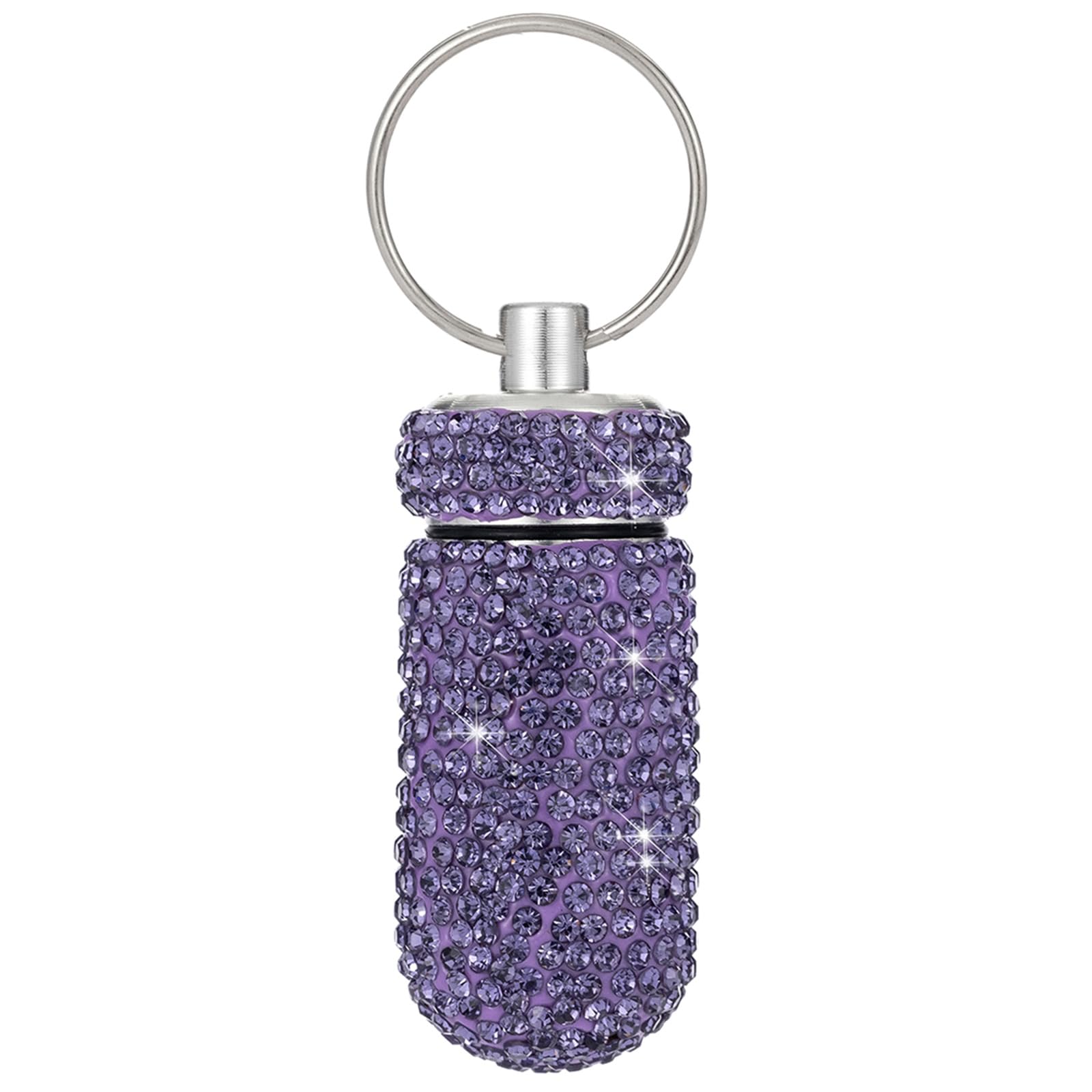 Psdndeww A Compact Container Fashionable Nd Luminum Lloy Case Container With Sparkling Decoration