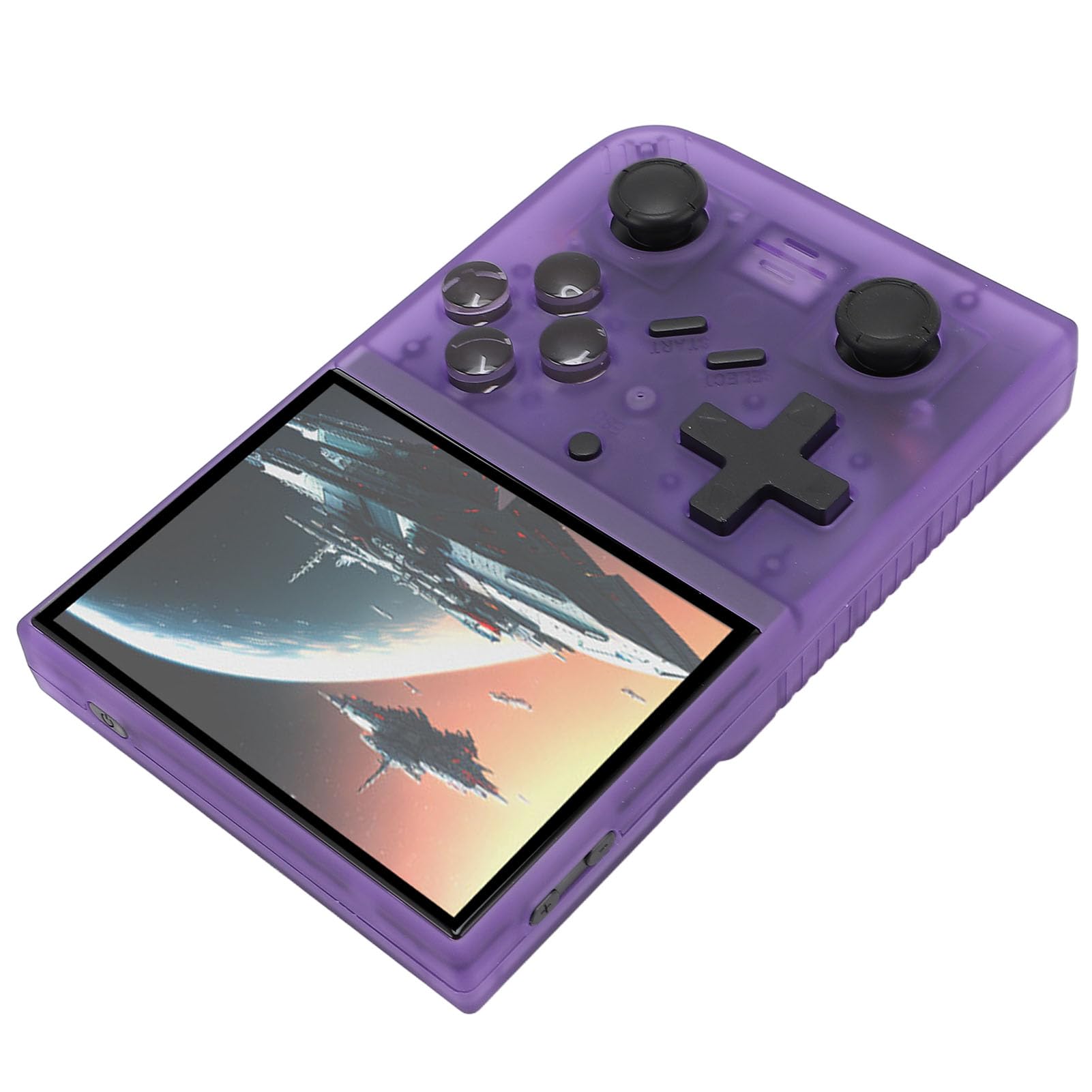 Console per Videogiochi retrò Portatile Schermo IPS da 3,5 Pollici Console per Videogiochi Portatile Open Source con Doppi Joystick 3D Scheda di Memoria Piccola da 64 GB per Bambini (Purple)