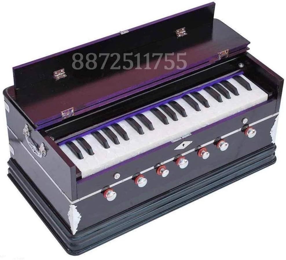 HS Musical Harmonium Peti- 7 Stop Bass/Male Reed, 440 Hz-Multi Fold Bellow 3 1/4 Octave, Double Bellow, 39 Keys,7 Stopper, 2 Reeds (Bass- Male), Long Sustain