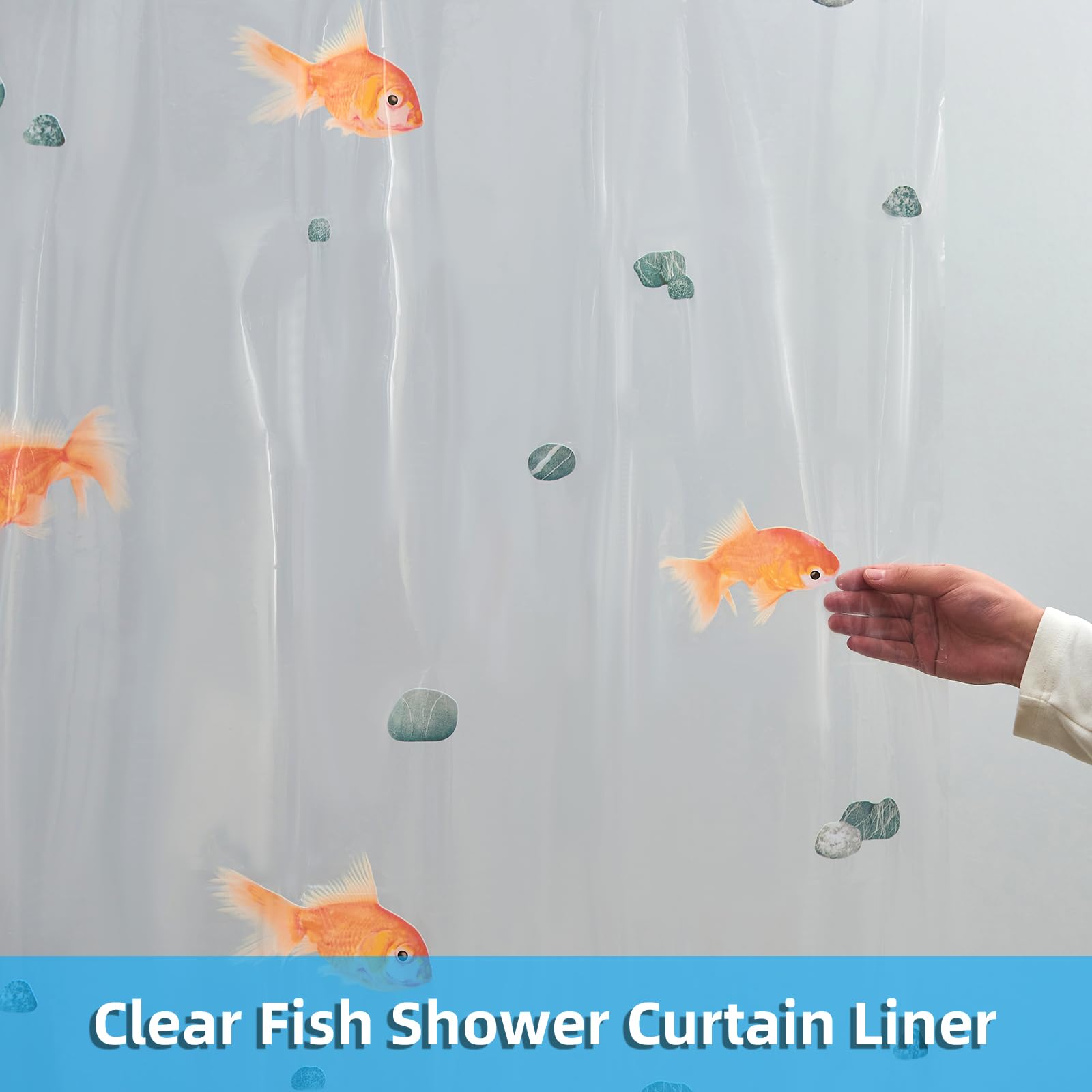 TZTZBO Goldfish Clear Shower Curtain, 78