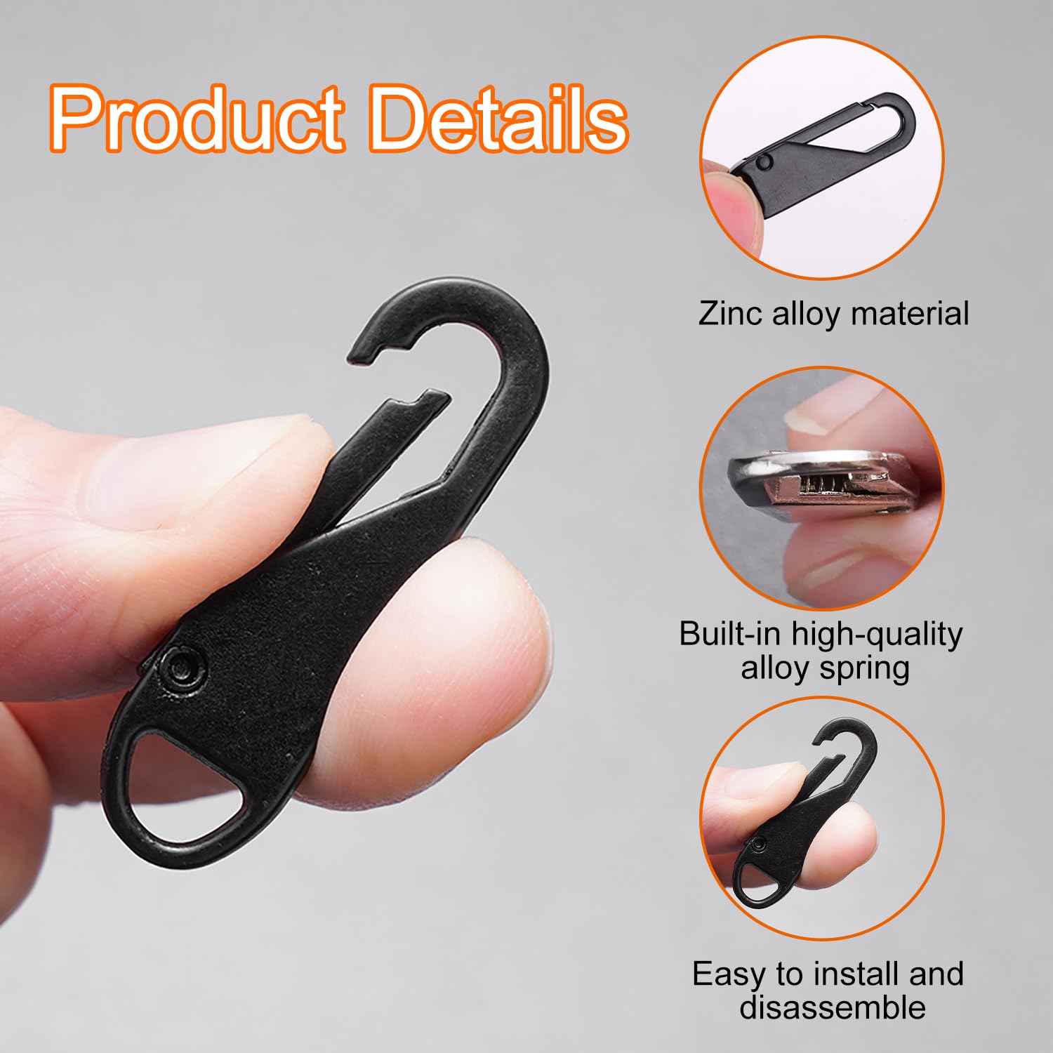 12 Pezzi Cursori Per Cerniere Metalliche - Ganci Di Ricambio Per Valigie, Cappotti E Borse - Foto 4