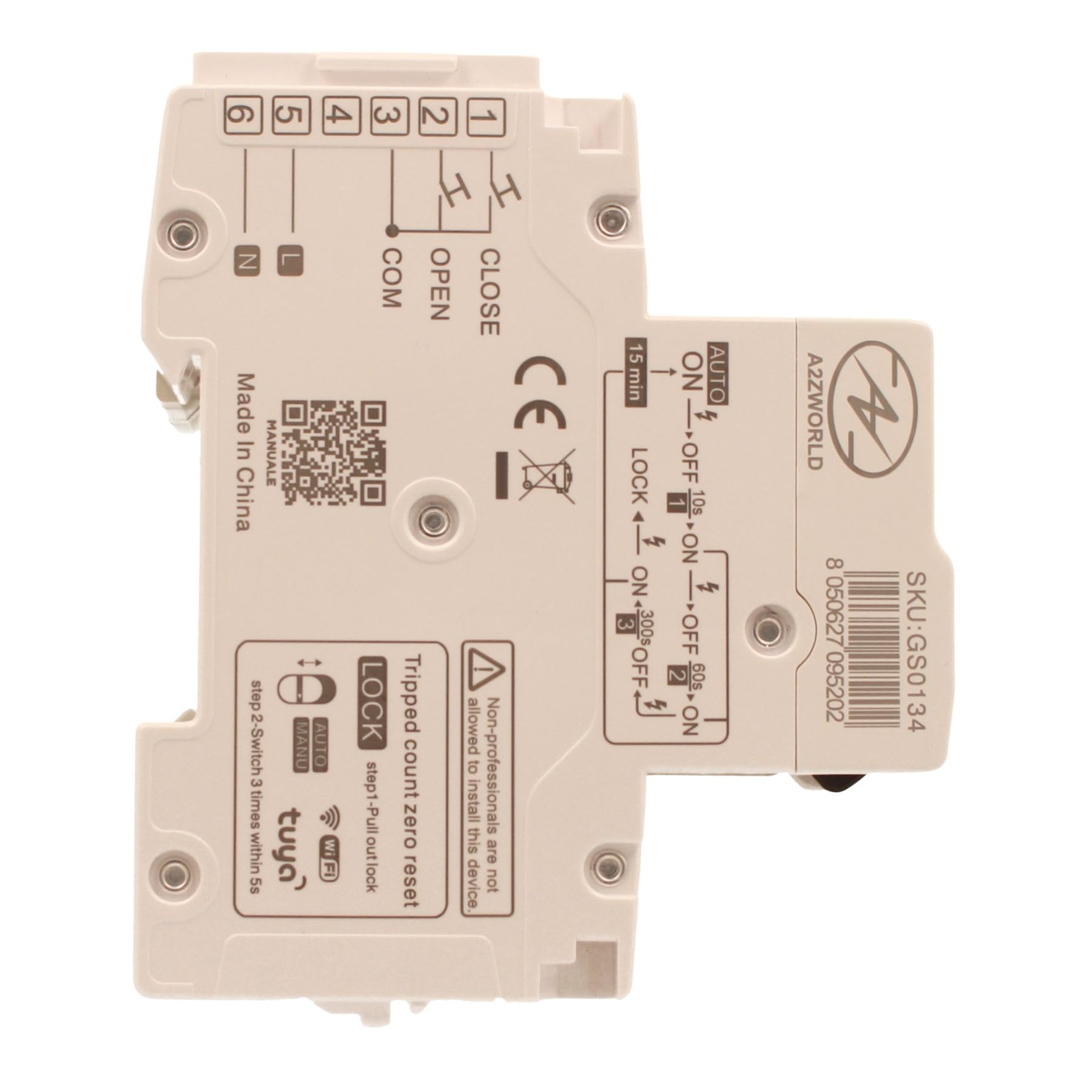 Interruptor magnetotérmico WIFI Rearme automático, curva C 25A, 2P 10kA, APP Tuya Smart Life, solo 3 módulos DIN 220V AC, control remoto y manual