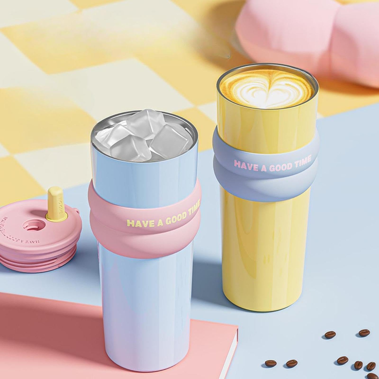 Mug de Isotherme 710 Ml, Idéal pour Le Café L'eau, Adapté à Diverses Activités, Rose
