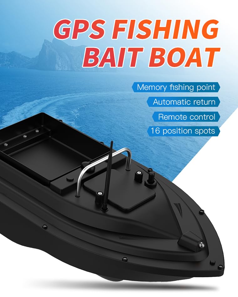 Bateau De Pêche Télécommandé GPS 500 M – Double Moteur, écran LED, Charge 2 Kg – Idéal Pour Lancer D’appâts