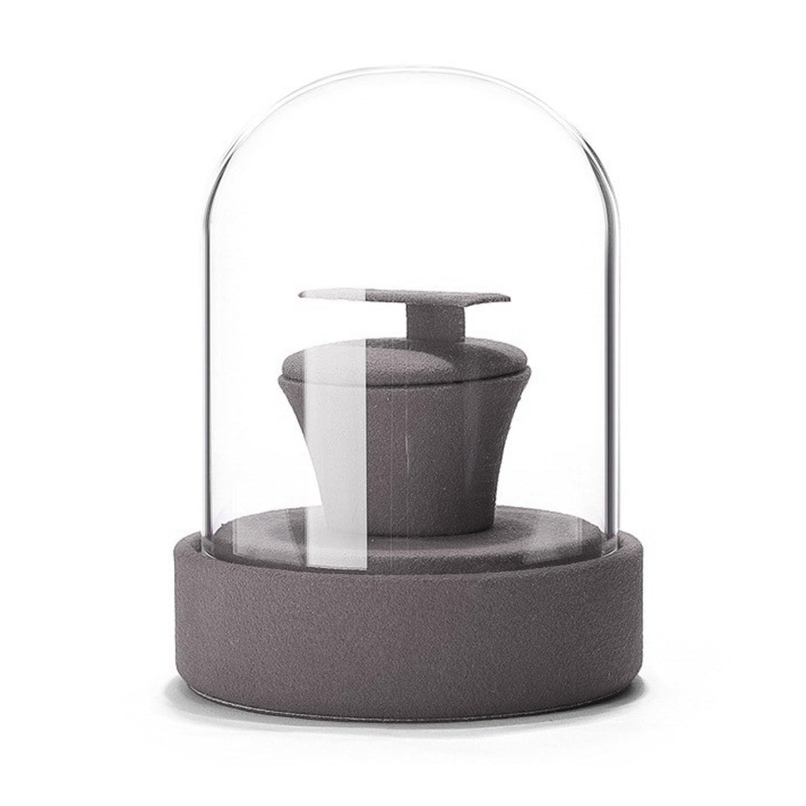 HDOYTXXM Protective Glass Cloche Jewelry Holder Jewelry Display Stand with Cover Velvets Base Accessories Rack Stylish Cover