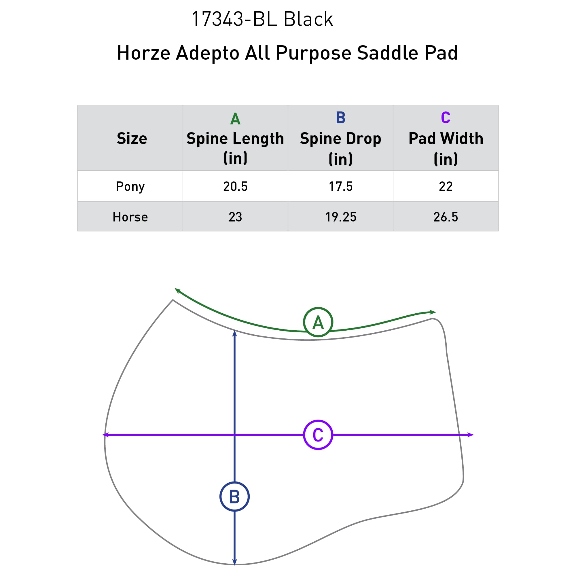HORZE Mantilla de Uso General Adepto, Negro, P