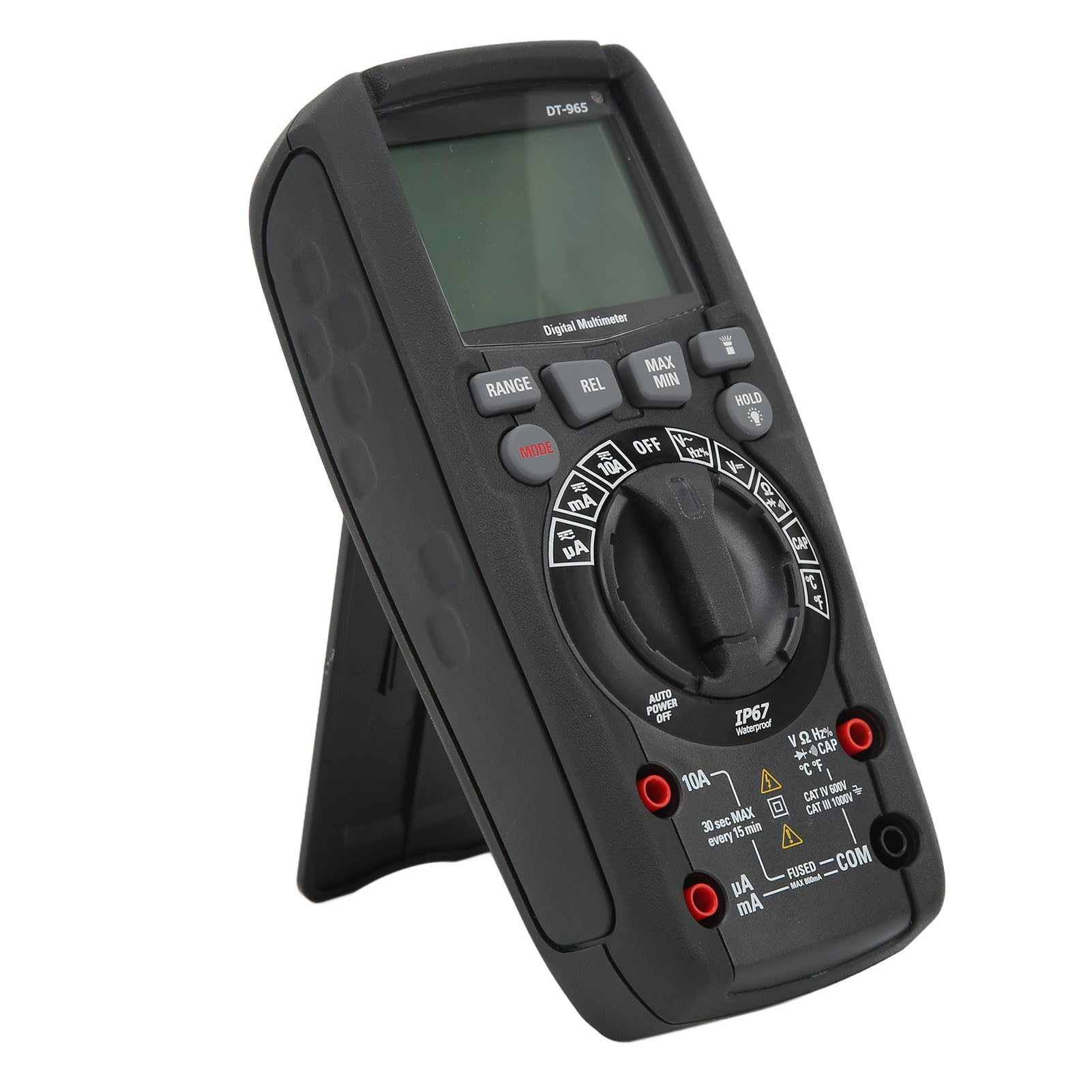Hyuduo Multímetro Externo IP67, Medidor Digital RMS -965, Diseño Impermeable y Portátil para Electricistas y Técnicos
