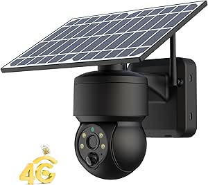 4G LTE Cellular Security Camera,No WiFi Security Camera,7W Solar Security Camera with 12000mAh Battery,Color Night Vision,2K Live View,PIR Motion,2-WayTalk(4G Security Camera with SIM Card) asin的图片