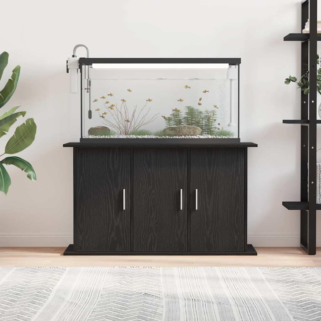 Tomostar Support pour Aquarium, Meuble pour Aquarium Meuble de Base Table d'aquarium chêne noir 101x41x58 cm bois d'ingénierie