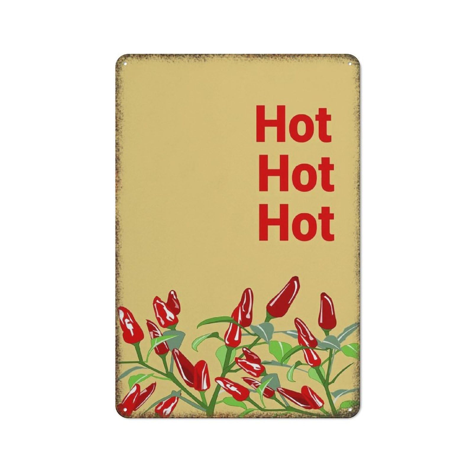 Red Hot Chilli Kitchen Gift Farmhouse Retro Metal Guest Wall Decor Sign 8x12 inch