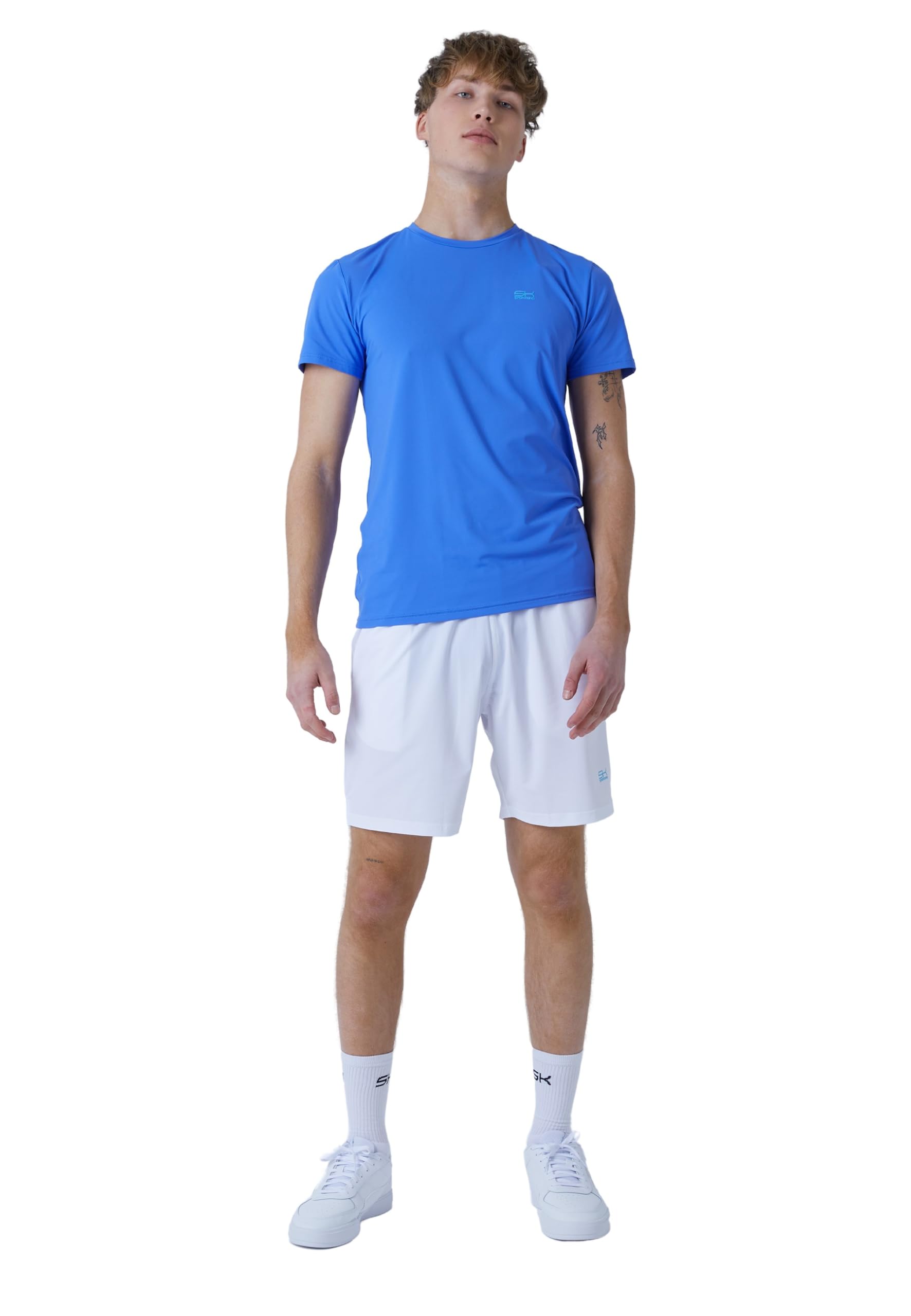 Sportkind Jungen & Herren Tennis, Padel, Running, Fitness Rundhals T-Shirt, atmungsaktiv, UV-Schutz UPF 50+, Kurzarm