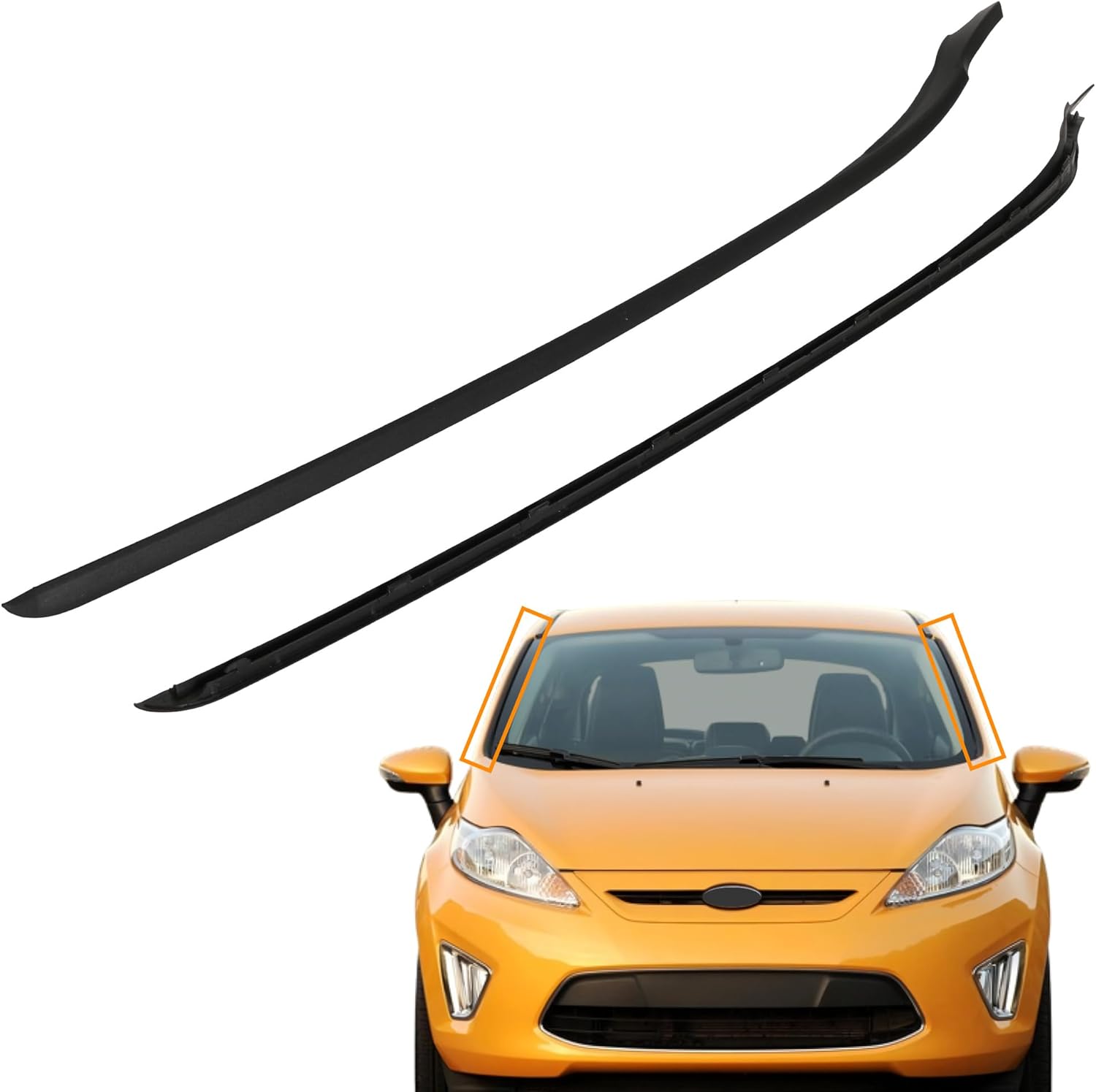 1 Pair Windshield A-Pillar Trim Moulding Fit for Ford Fiesta 2011-2019, Left and Right Side Windshield A-Pillar Trim Moulding Replacement for AE83 5403194-AE AE83 5403194-AF