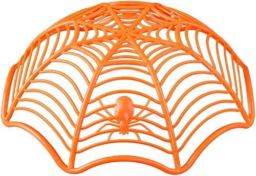 shlutesoy Creative Spider Web Galleta Frutas Candy Plate Basket Bowl Halloween Funny Party Decor Naranja
