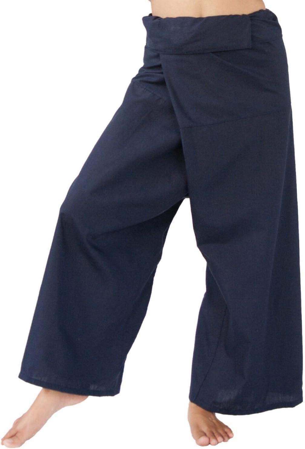 Siam Secrets Thai Fisherman Pants Lightweight Unisex One-size Lounge or Yoga Trousers Indigo