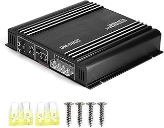 Lifier Car O 1000 Watt,Monoblock Car Amplifier,Car Auto Amplifiers 3800W 2 Channel O Power Amplifier 12V Black Aluminum Alloy Auto Car Hifi Stereo Amp