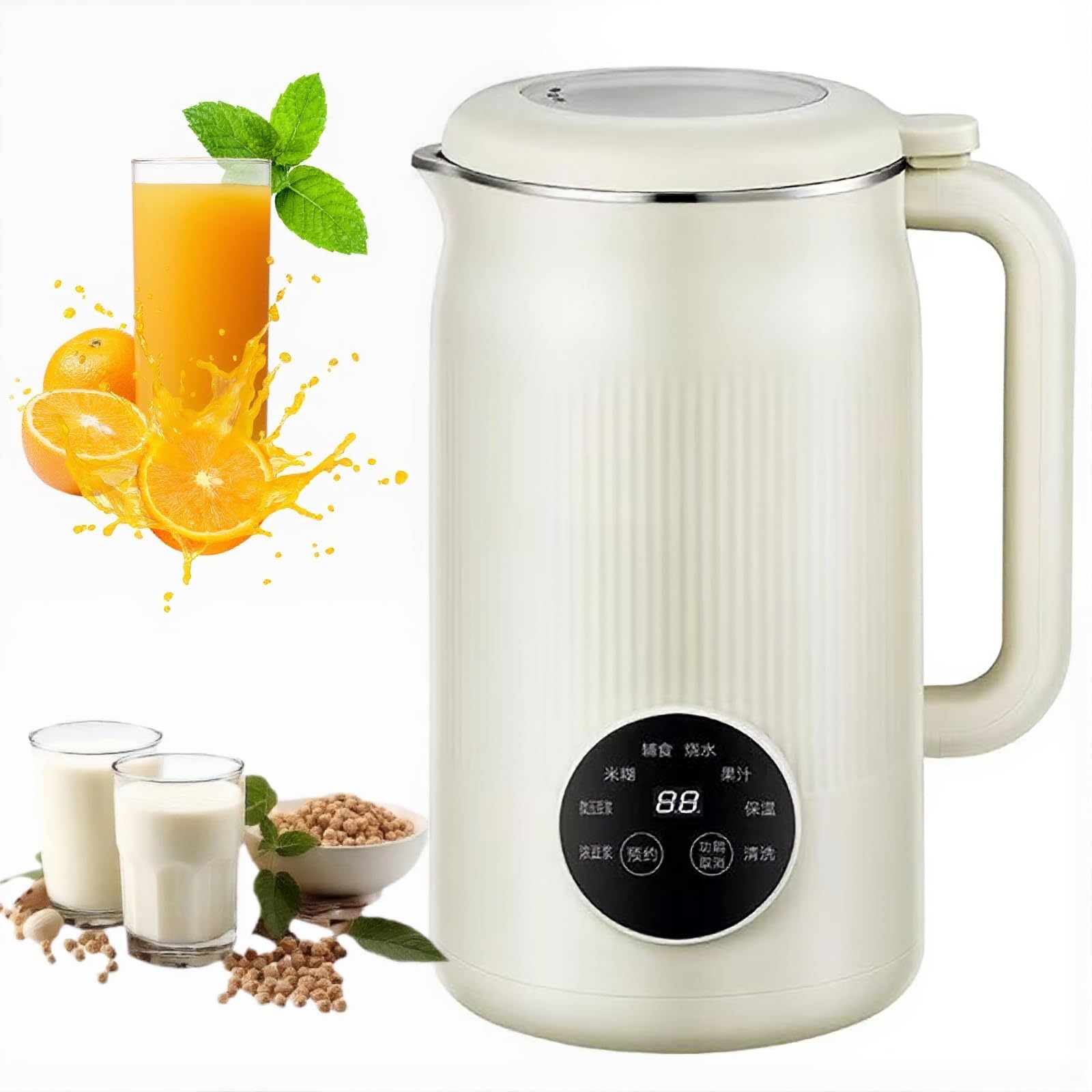 Maszynka do mleka orzechowego, automatyczny ekspres do mleka sojowego 1200 ml z opóźnionym startem, utrzymuje ciepło, samoczyszczący robot kuchenny dla niemowląt do migdałów, owsa, mleka nerkowca, zup