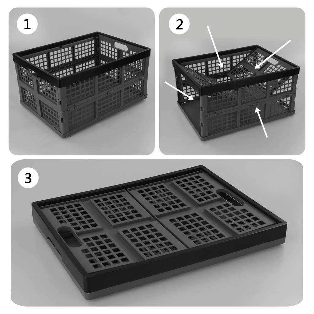 Bringer 30 L Zusammenklappbare Milchkiste, 3er-Set Stabile Profi-Klappbox